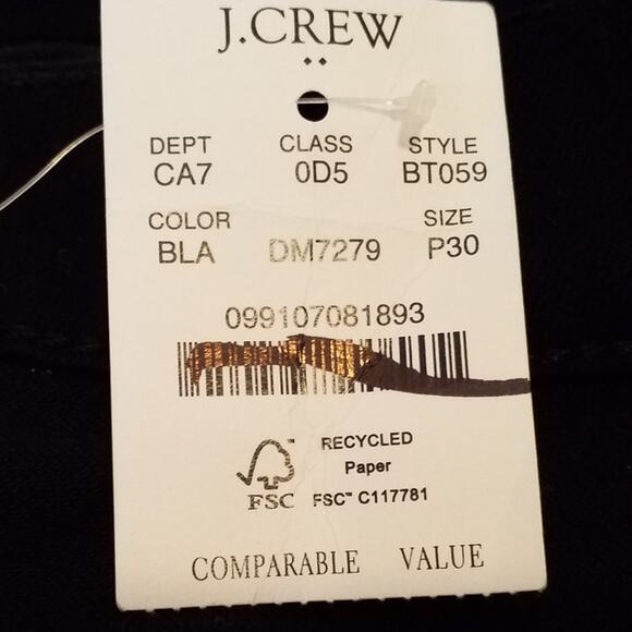 NWT J Crew Factory Petite Flare Crop Jean Black All-Day Stretch Size 30P - Picture 6 of 8
